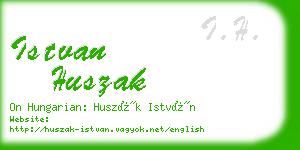 istvan huszak business card